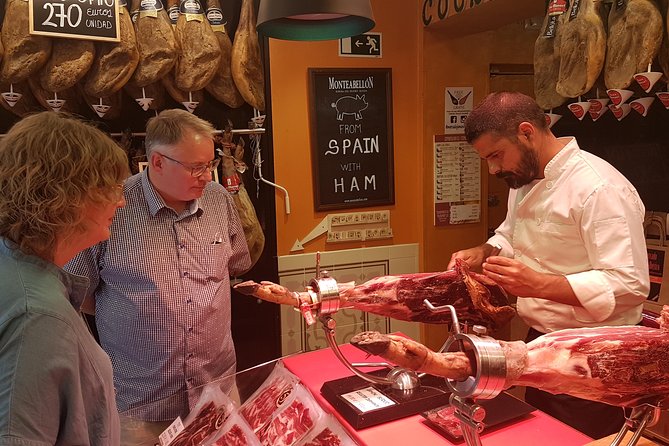 Iberian Ham and Wine Small Group Tour in Madrid - First stop: Classic tapas and two Spanish wines