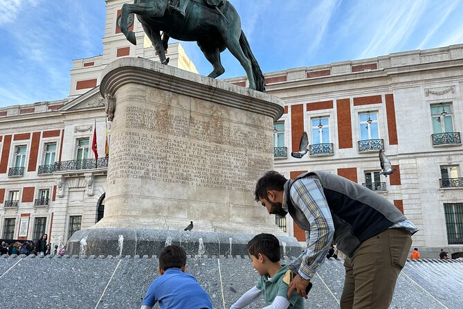 Madrid City Highlights Private Tour for kids and families - Plaza Mayor: where the games fit and the square gets real