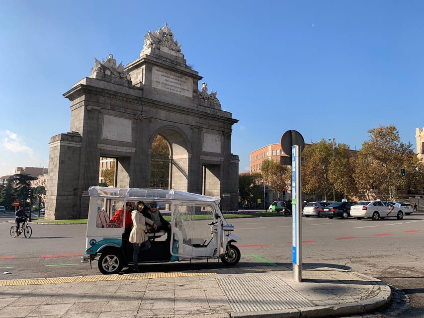Madrid Tuk Tuk Welcoming Tour - First Stops: From Calle Mayor to San Miguel and Calle’s Real Street Life