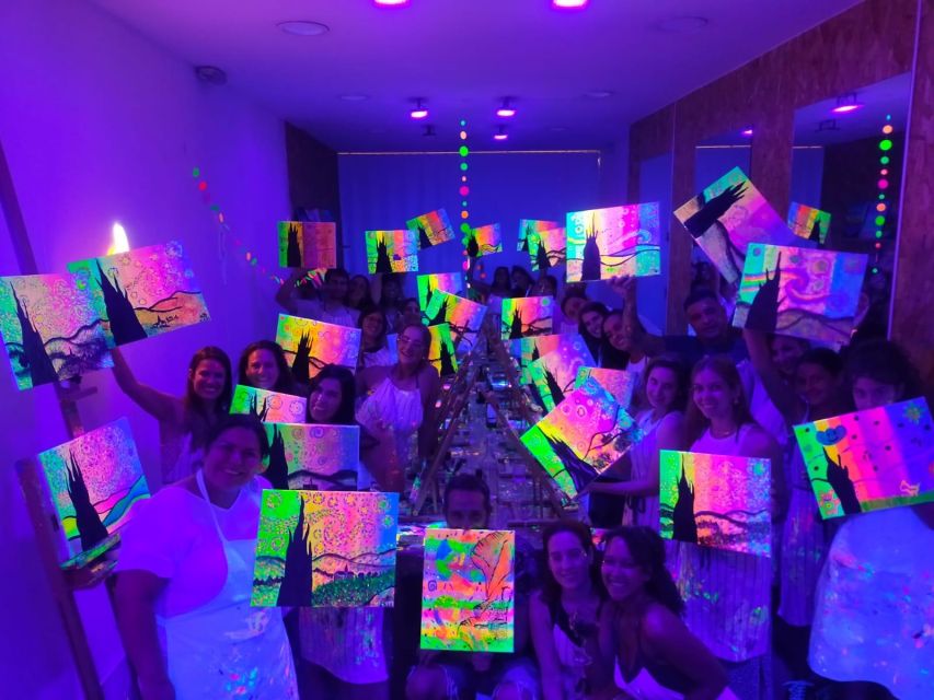 Madrid: Wine Gogh Glow Academy Paint and Sip Classes - From Blank Canvas to Your First Brush Strokes